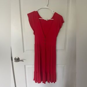 Red flowy dress